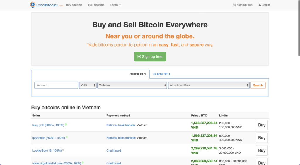 Localbitcoins - Peer to Peer Cryptocurrency Exchanges