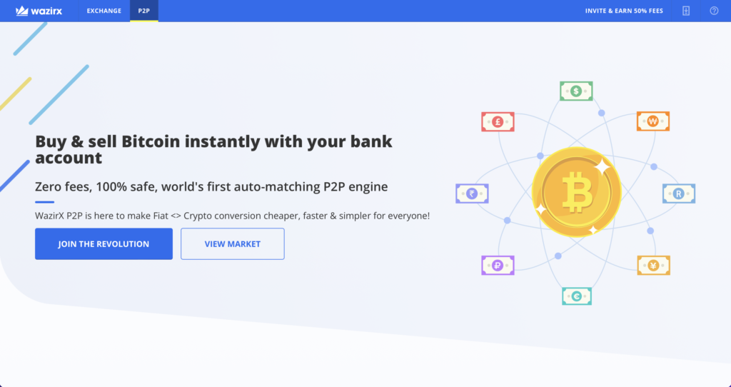 WazirX - Peer to Peer Cryptocurrency Exchanges