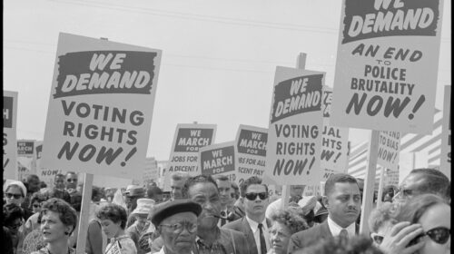 Marchers with signs at the March on Washington